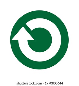 Flat icon of cyclic rotation, recycling recurrence, renewal and update. Vector illustration isolated on a blank background that can be edited and replaced with color.