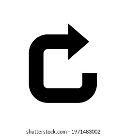 Flat icon of cyclic rotation, recycling recurrence, renewal and update. Vector illustration isolated on a blank background that can be edited and replaced with color.
