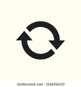Flat icon of cyclic rotation, recycling recurrence, renewal. EPS-10.