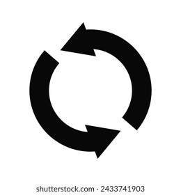 Flat icon of cyclic rotation, recycling recurrence, renewal.