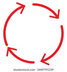 Flat icon of cyclic rotation, recycling recurrence, renewal.
