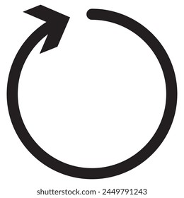 Flat icon of cyclic rotation, recycling recurrence, renewal.