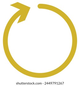Flat icon of cyclic rotation, recycling recurrence, renewal.