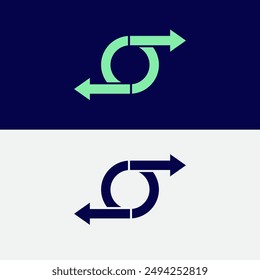 Flat icon of cyclic rotation, recycling recurrence, renewal.