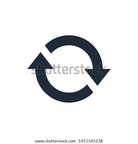 Flat  icon of cyclic rotation, recycling recurrence, renewal.