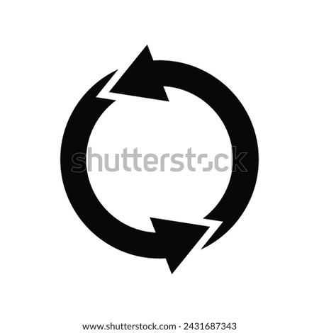 Flat icon of cyclic rotation, recycling recurrence, renewal.