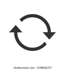 Flat Icon Of Cyclic Rotation With Sharp Edge, Recycling Recurrence, Renewal.