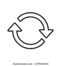 Flat Icon Of Cyclic Rotation With Sharp Edge, Recycling Recurrence, Renewal.