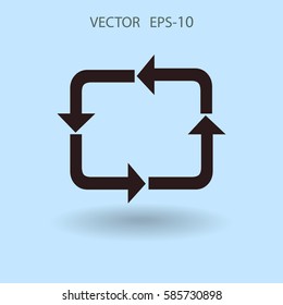 Flat icon of cyclic. vector illustration