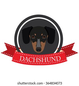 flat icon Dachshund in vector format eps10