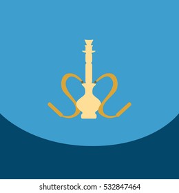 Flat icon with dark shadow hookah and hookah accessories, vector illustration