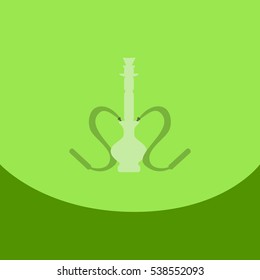 Flat icon with dark shadow hookah and hookah accessories, vector illustration
