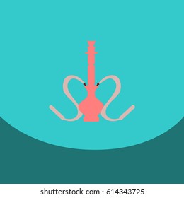 Flat icon with dark shadow hookah and hookah accessories, vector illustration