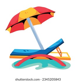 A flat icon of deck chair 