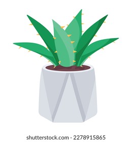 Flat icon of a decorative indoor plant 