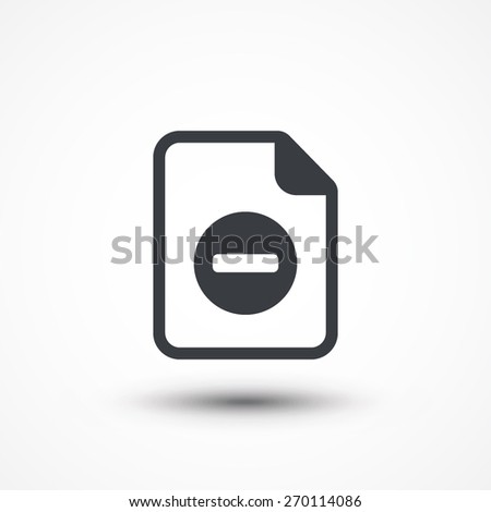 Flat Icon of Delete Document