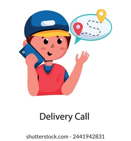 Un icono plano de la llamada de entrega 