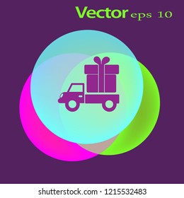 Flat icon. Delivery of gifts.