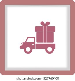 Flat icon. Delivery of gifts.