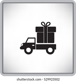 Icono plano. Entrega de regalos.