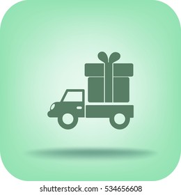 Flat icon. Delivery of gifts.