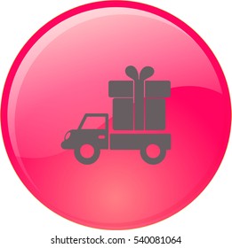 Flat icon. Delivery of gifts.