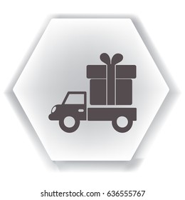 Flaches Symbol. Lieferung von Geschenken.