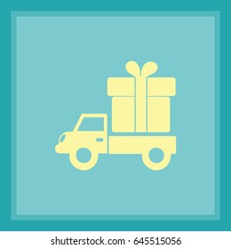 Flat icon. Delivery of gifts.