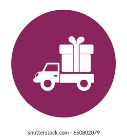 Flat icon. Delivery of gifts.