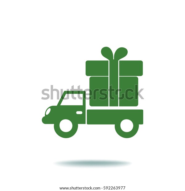Flat icon. Delivery of
gifts.