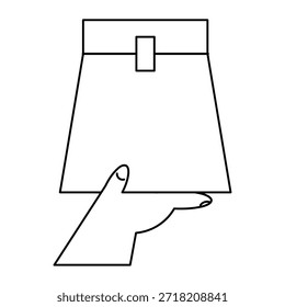 Icono plano de la bolsa de papel de entrega en la mano
