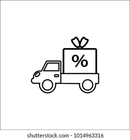 Flat icon. Delivery of purchases.