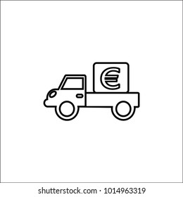 Flat icon. Delivery of purchases.