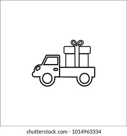 Flat icon. Delivery of purchases.