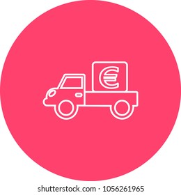 Flat icon. Delivery of purchases.