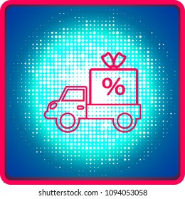 Flat icon. Delivery of purchases.