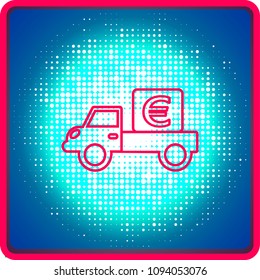 Flat icon. Delivery of purchases.