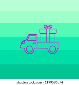 Flat icon. Delivery of purchases.