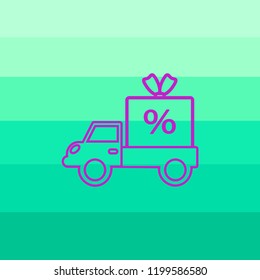 Flat icon. Delivery of purchases.