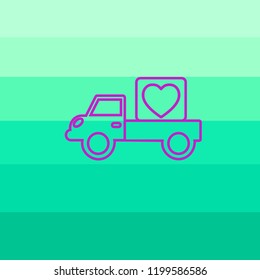 Flat icon. Delivery of purchases.