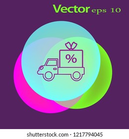 Flat icon. Delivery of purchases.