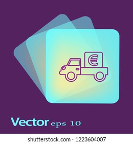 Flat icon. Delivery of purchases.