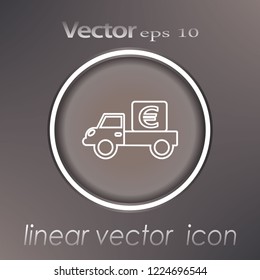 Flat icon. Delivery of purchases.