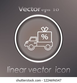 Flat icon. Delivery of purchases.