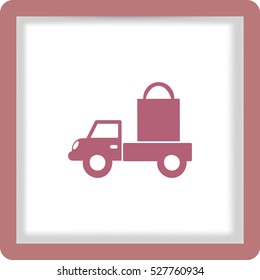 Icono plano. Entrega de compras.