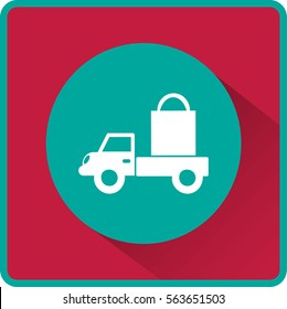 Flat icon. Delivery of purchases.
