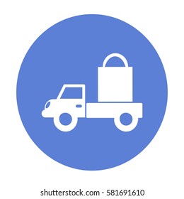 Icono plano. Entrega de compras.