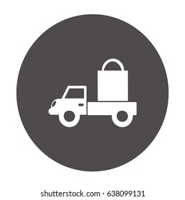 Flat icon. Delivery of purchases.