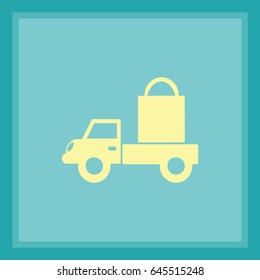 Flat icon. Delivery of purchases.