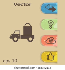 Flat icon. Delivery of purchases.